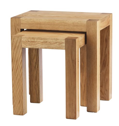 Image of Thorndon Block Nest Of Tables In Natural Matured Oak (set Of 2)