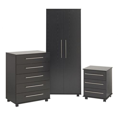 Image of Ideal Furniture Bobby Bedroom Collection - Black Woodgrain