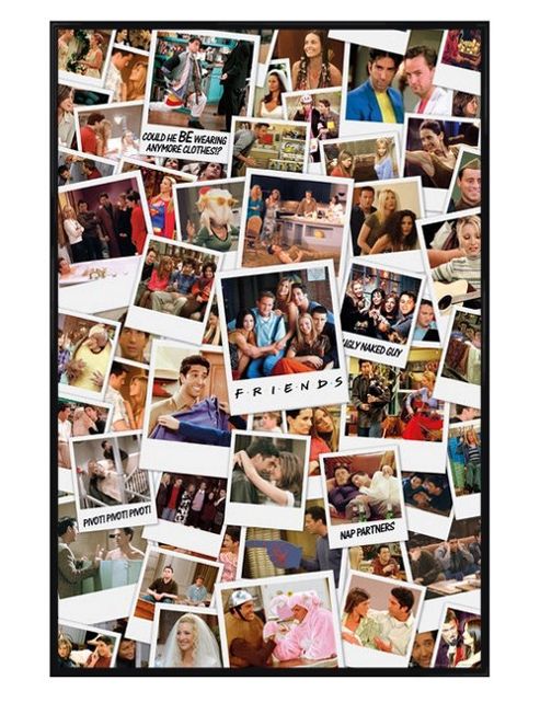 Image of Gloss Black Framed Friends Photo Collage Poster