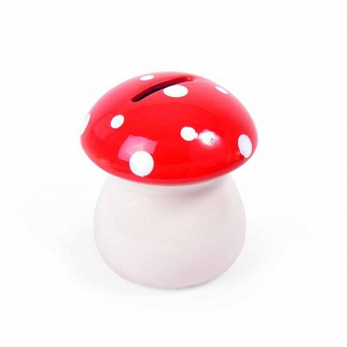 Image of Red Mushroom Toadstool Novelty Ceramic Money Box