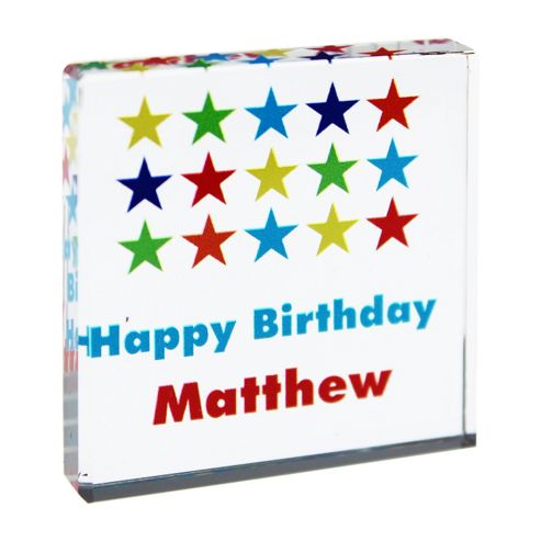 Image of Personalised Colourful Stars Small Crystal Token