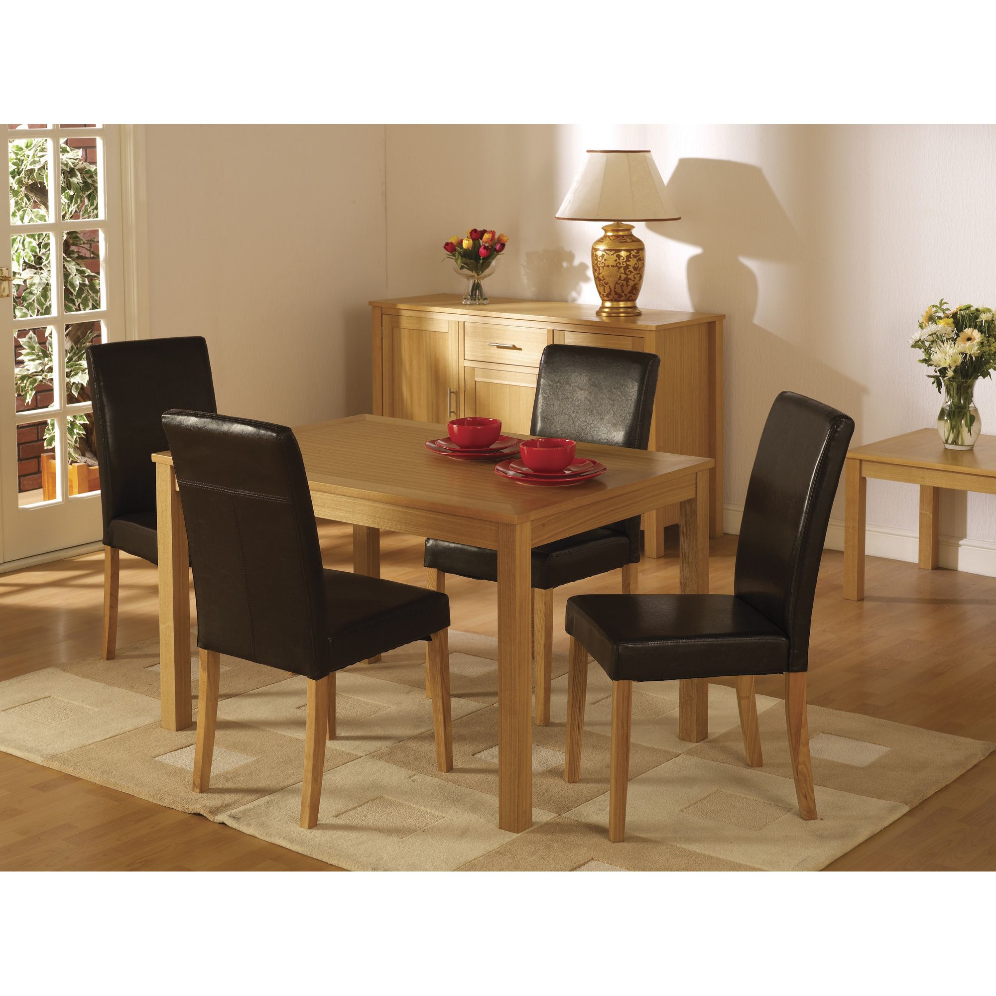 Home Essence Oakmere 5 Piece Dining Set - Espresso Brown at Tesco Direct