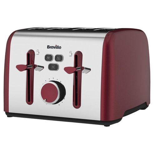 Image of Breville Vtt628 4 Slice Toaster Colour Notes Red