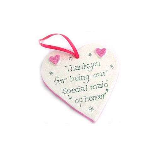 Image of Special Maid Of Honour Hot Pink Sparkle Heart