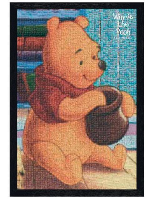 Image of Winnie The Pooh A. A. Milne Black Wooden Framed Mosaic Poster