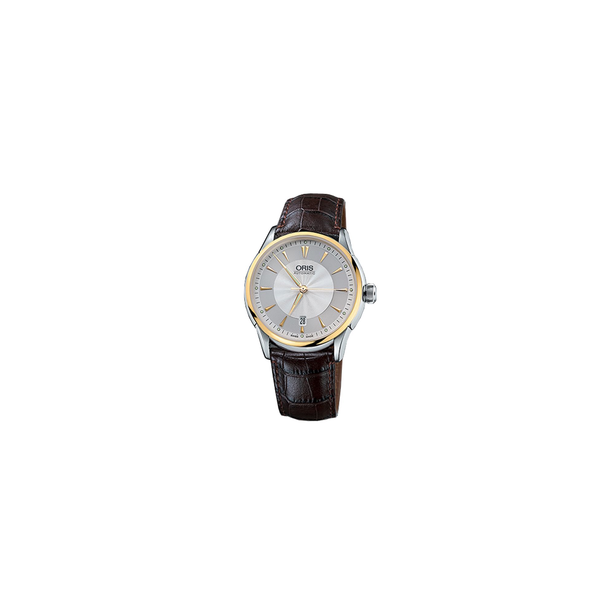 Oris Gents Artelier Brown Leather Strap Watch 73376294063LS at Tesco Direct