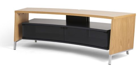 Image of Off-the-wall Curve 1500 Oak Tv Stand