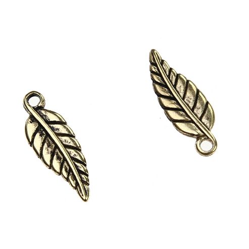 Image of Decorative Leaf Charm - Gold - 20 Pack