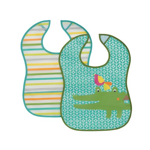 Image of Mothercare Crocodile Crumbcatcher Bibs - 2 Pack