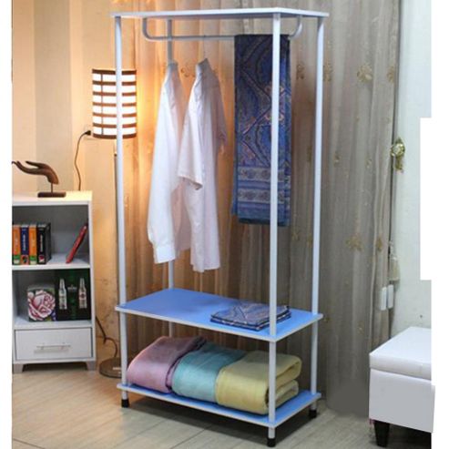 Image of Candie - Open Wardrobe / Clothes Storage Rail - Blue / White