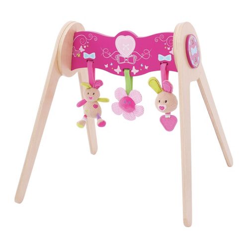 Image of Bigjigs Toys Bb509 Bella Wooden Baby Gym With Soft Plush Toys