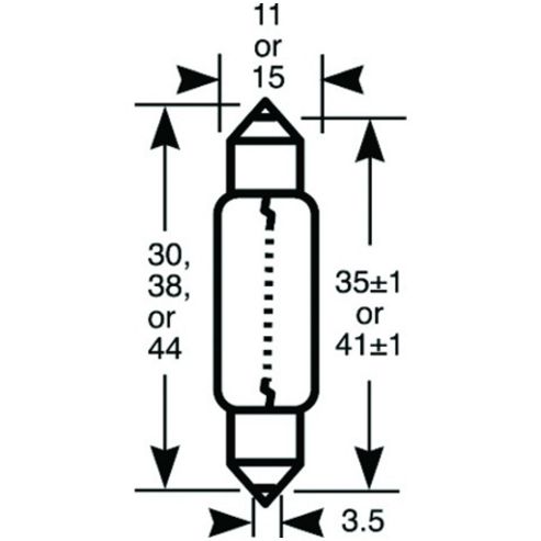 Image of 12v 10w Standard Festoon 11x44mm - Blue