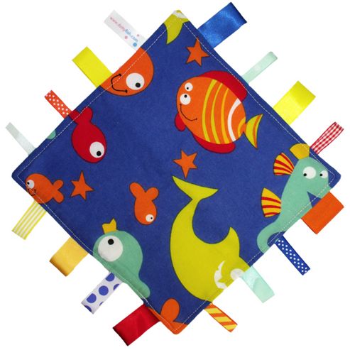Image of Dotty Fish Baby Tag Blanket - Sea Life