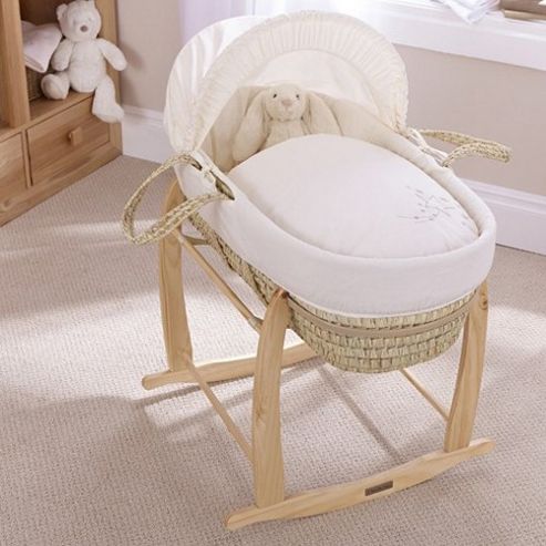 Image of Clair De Lune Palm Moses Basket (starburst Cream)
