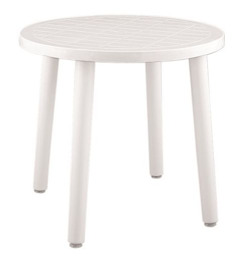 Image of Resol Tossa Outdoor Round Garden Table - White Plastic - 86cm Diameter