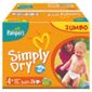 Pampers Simply Dry Jumbo Pack Maxi+ 74