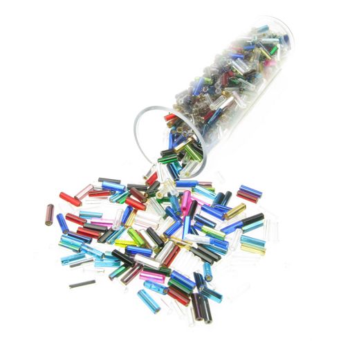 Image of Bugle Bead Assorted Silver Lined 30g
