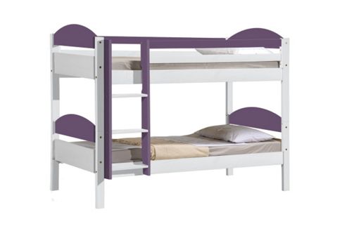 Image of Maximus Bunk Bed 3ft White With Lilac Details