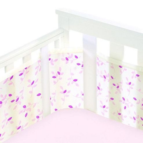 Image of Breathablebaby Mesh Cot Wrap Fashion Collection Pink Leaf