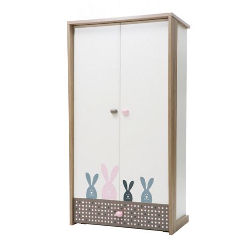 Image of Newjoy Pink Bunny 2 Door Children S Wardrobe