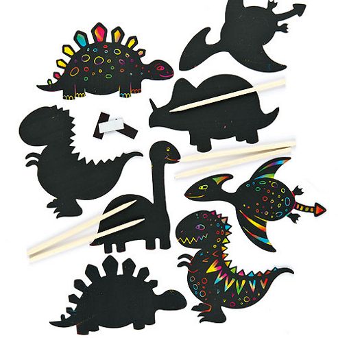 Image of Dinosaur Scratch Art Magnets (pack Of 10)