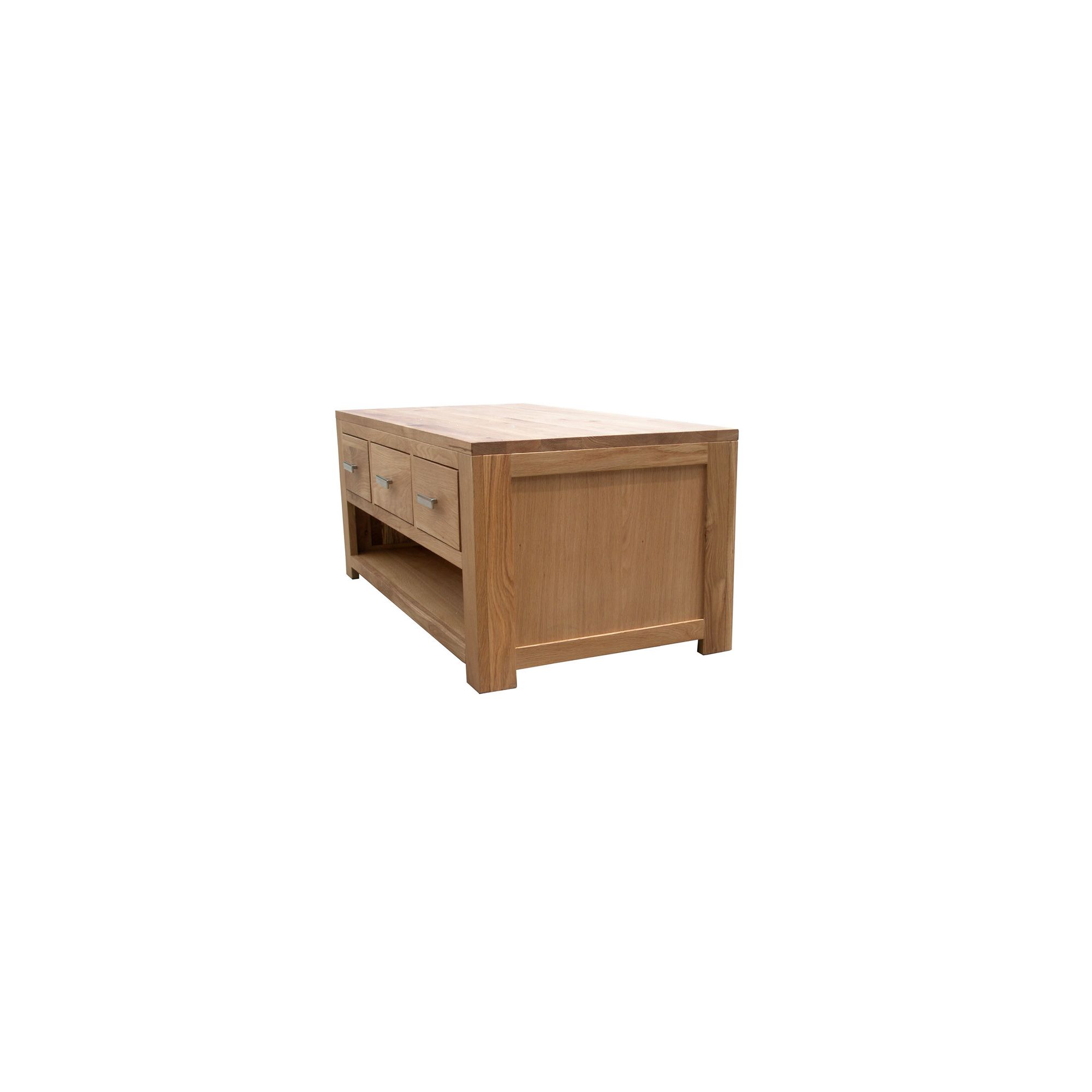 Home Zone Furniture Churchill Oak 2010 Three Drawer Coffee Table in Natural Oak at Tesco Direct