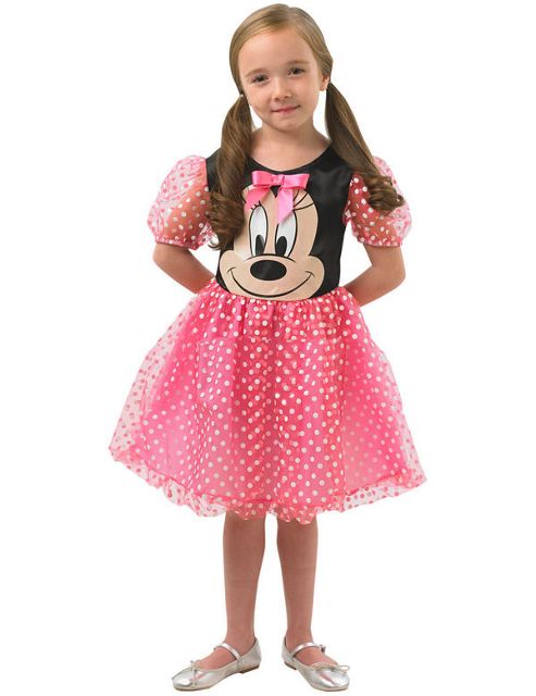 Image of Child Pink Puffball Minnie Costume Medium