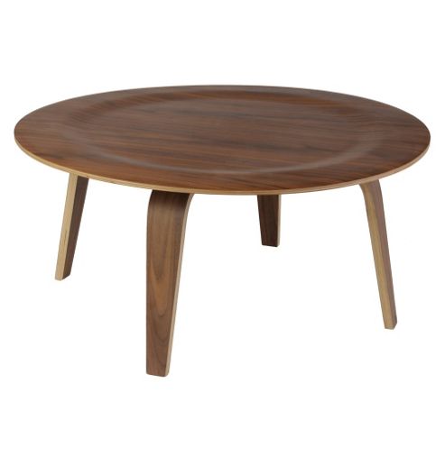 Image of Replica Plywood Lcw Ctw Coffee Table Dark Wood