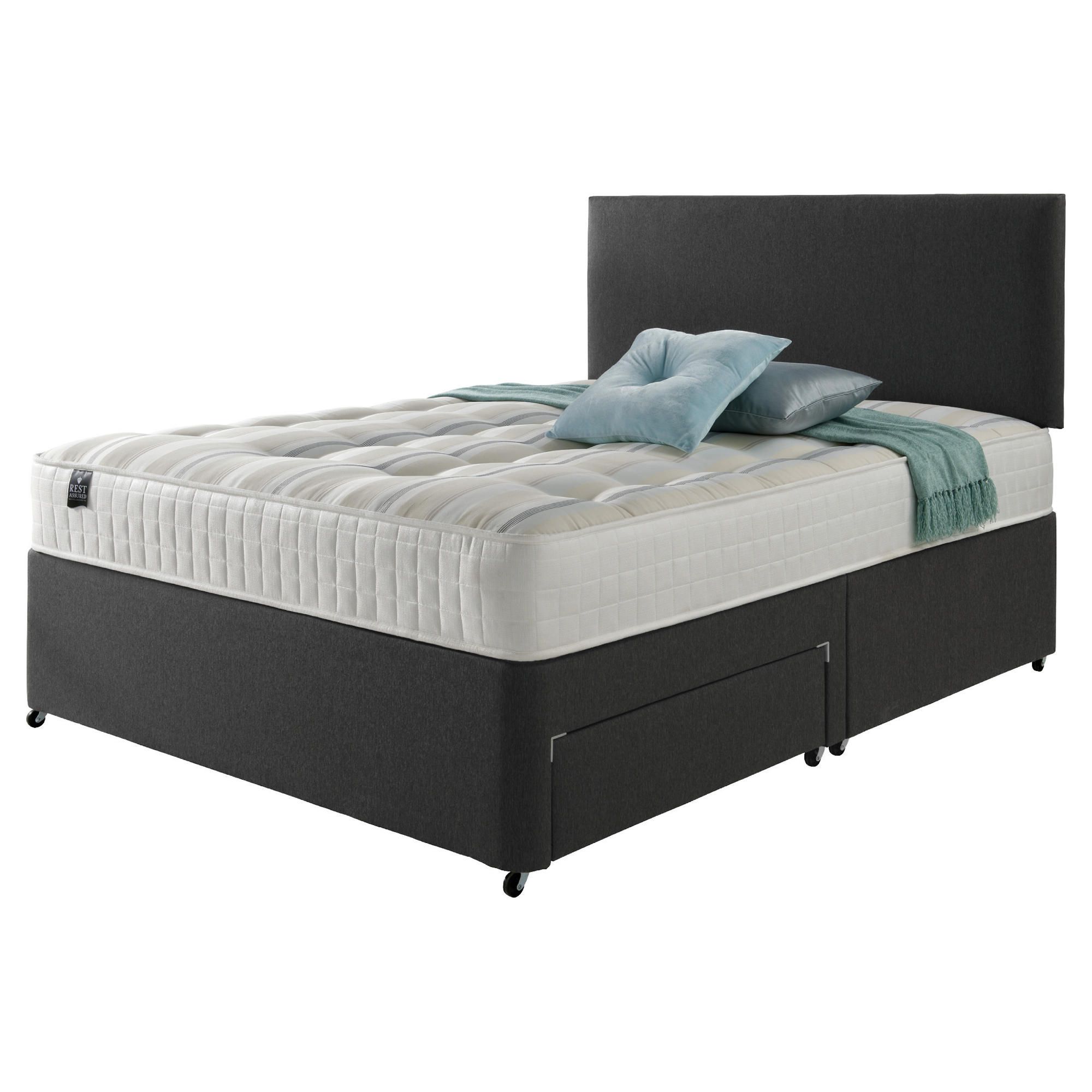 Rest Assured Ortho Non Storage Super King Divan and Headboard Charcoal at Tesco Direct