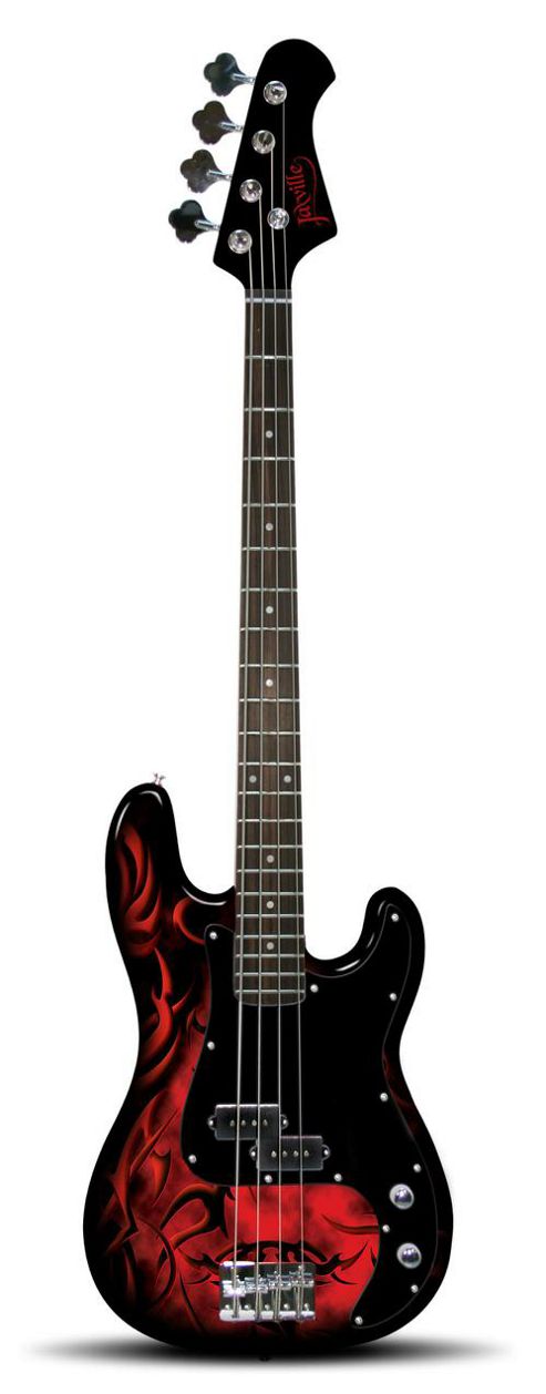 Image of Jaxville Pb Style Bass Guitar - Demon Design
