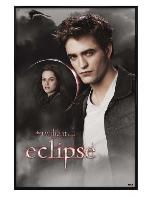 Image of Gloss Black Framed Twilight Eclipse Edward & Bella In Moonlit Sky Poster