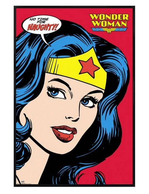 Image of Gloss Black Framed Dc Comics Wonder Woman Poster
