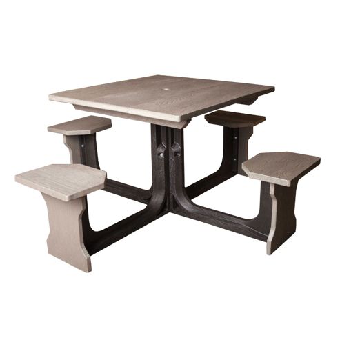 Image of Small Square Picnic Table - Grey