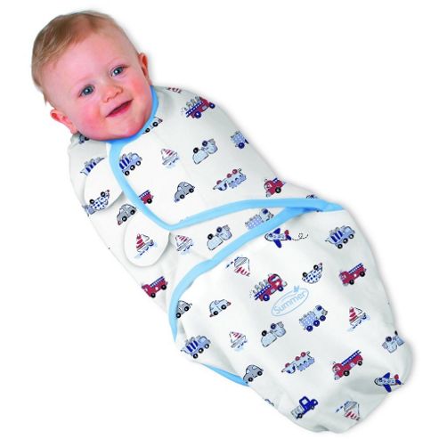 Image of Summer Infant Small Swaddleme Cotton 3 Pack - Beep Beep/stripe/blue