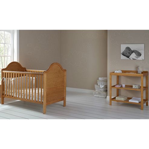 Image of Obaby B Is For Bear Cot Bed & Open Changer (country Pine)