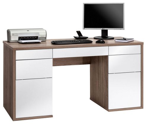 Image of Maja Salzburg Oak And White Computer Desk