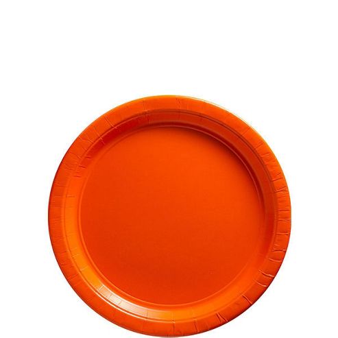 Image of Orange Dessert Plates - 17cm Paper Party Plates, Pack Of 20