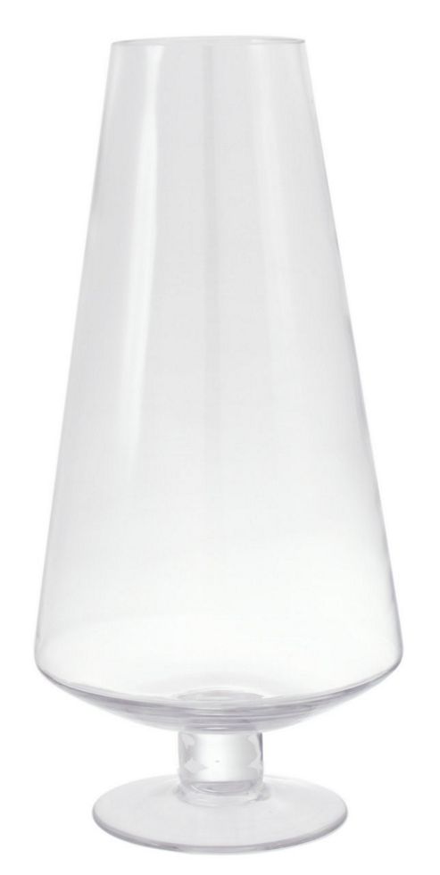 Image of House Additions Cone Stemmed Vase - Clear - 42 Cm H X 19 Cm W X 19 Cm D