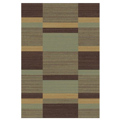 Image of Mastercraft Rugs Mehari Green Brown Block Rug - 80cm X 150cm