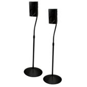 B-Tech Pair of Black Speaker Stands with Metal Base