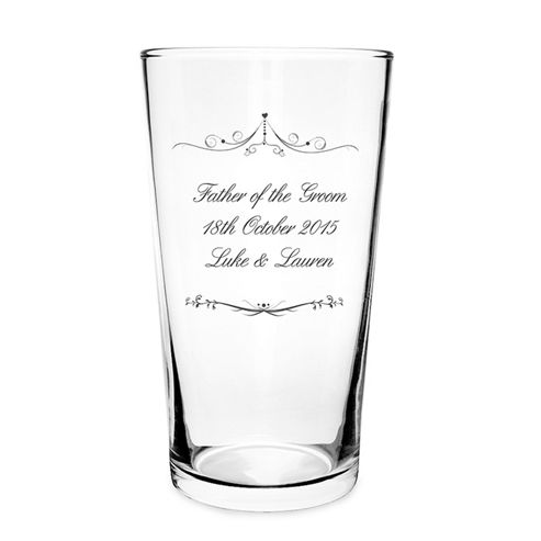 Image of Personalised Ornate Swirl Pilsner Glass