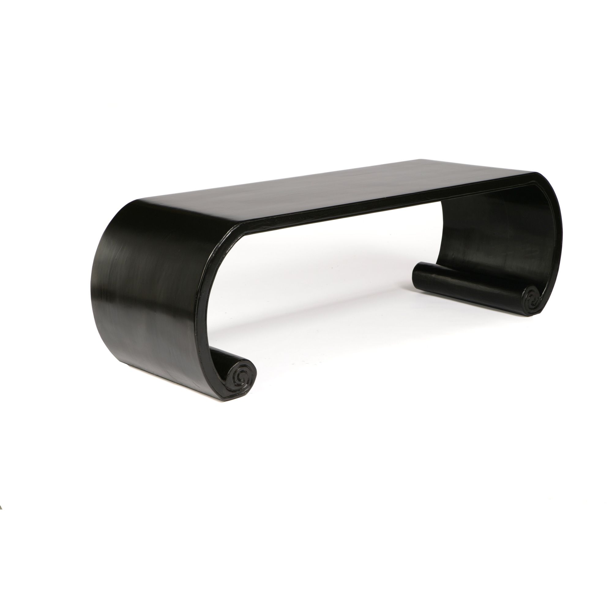 Shimu Chinese Classical Low Scroll Table - Black Lacquer at Tescos Direct