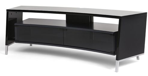 Image of Off-the-wall Curve 1500 Black Tv Stand