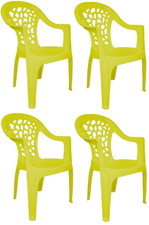 Image of Resol Inca Garden Outdoor / Indoor Designer Plastic Chair - Green - Pack Of 4