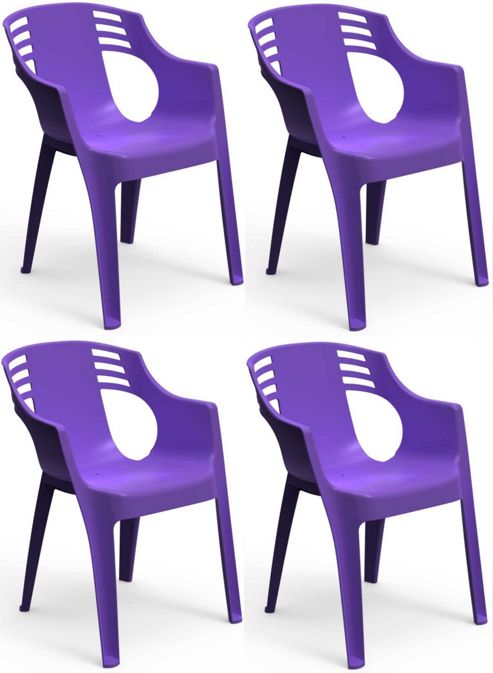 Image of Resol City Garden Outdoor / Indoor Designer Plastic Chair - Purple - X4
