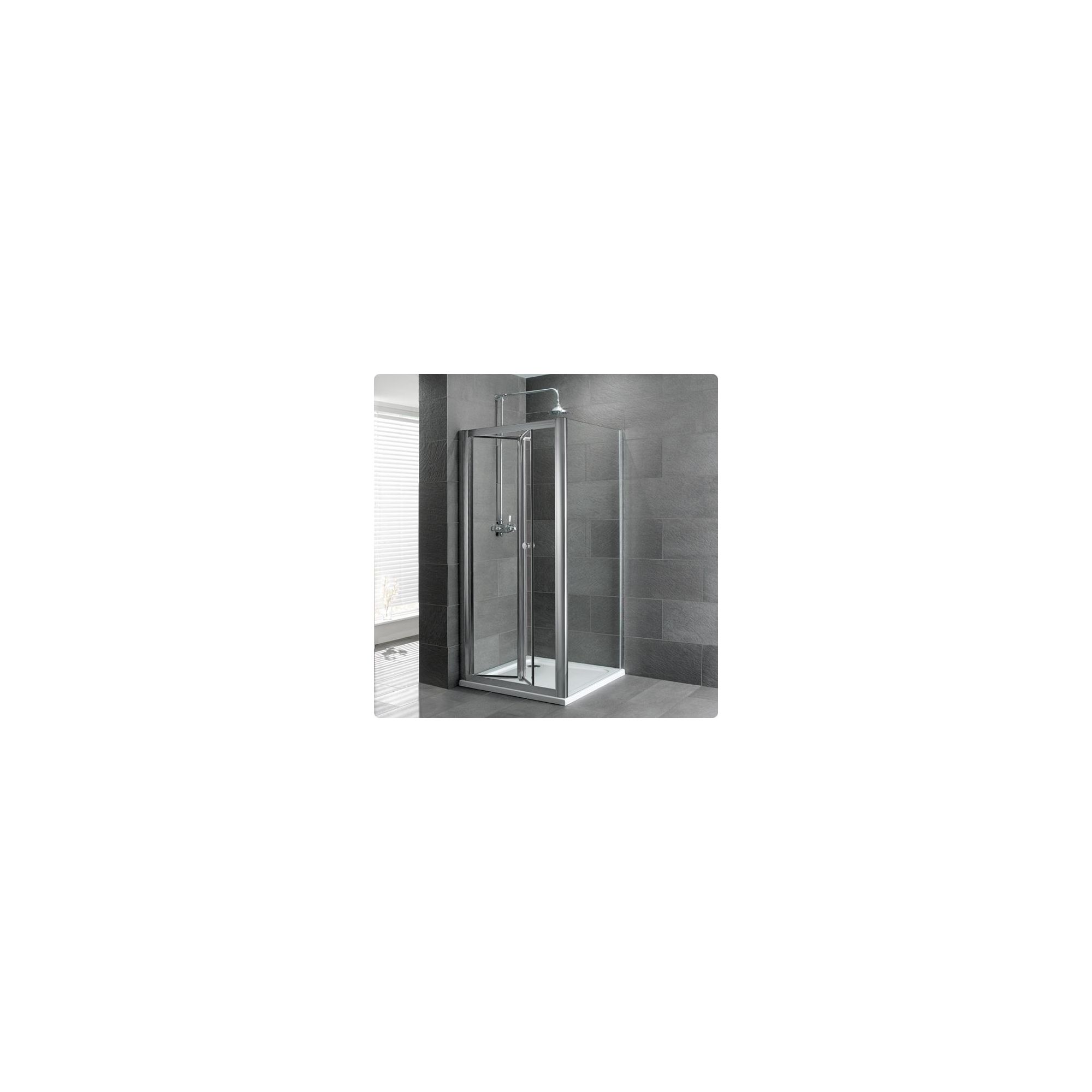 Duchy Select Silver Bi-Fold Door Shower Enclosure, 1000mm x 1000mm, Standard Tray, 6mm Glass at Tescos Direct