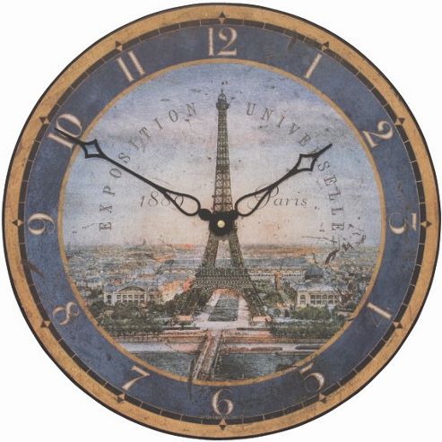 Image of Roger Lascelles Clocks Eiffel Tower Wall Clock