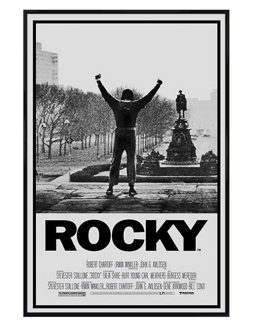 Image of Rocky Gloss Black Framed Movie Score Poster