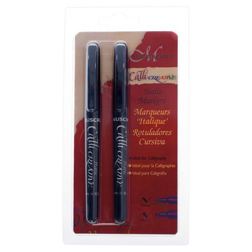 Image of Italic Markers, Black - Medium & Extra Broad