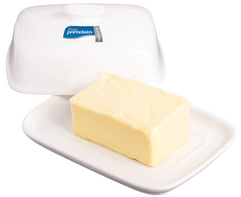 Image of Kitchen Craft White Porcelain Covered Butter Dish